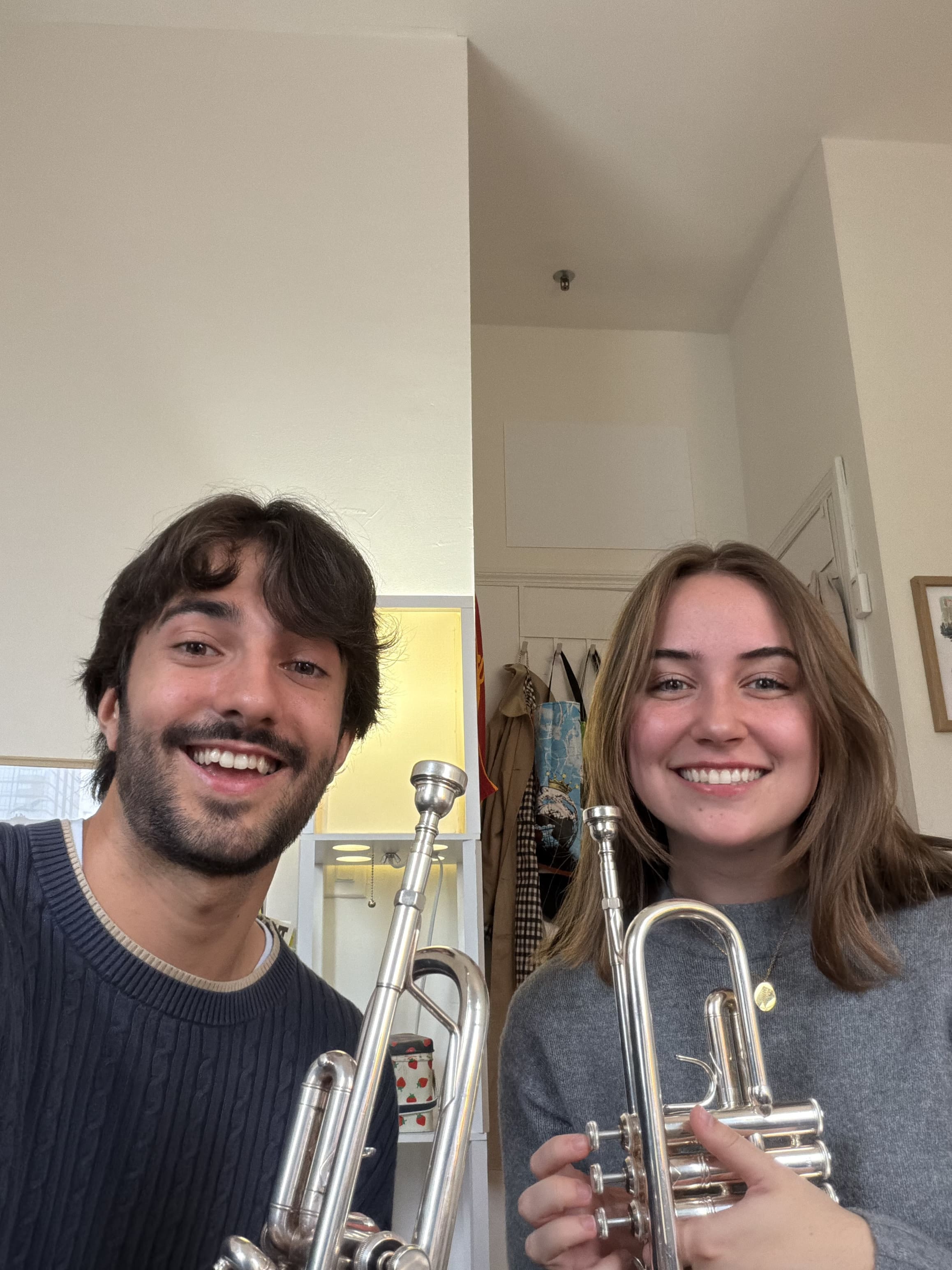Practice session with touring broadway musical trumpet player and friend Tali Duckworth