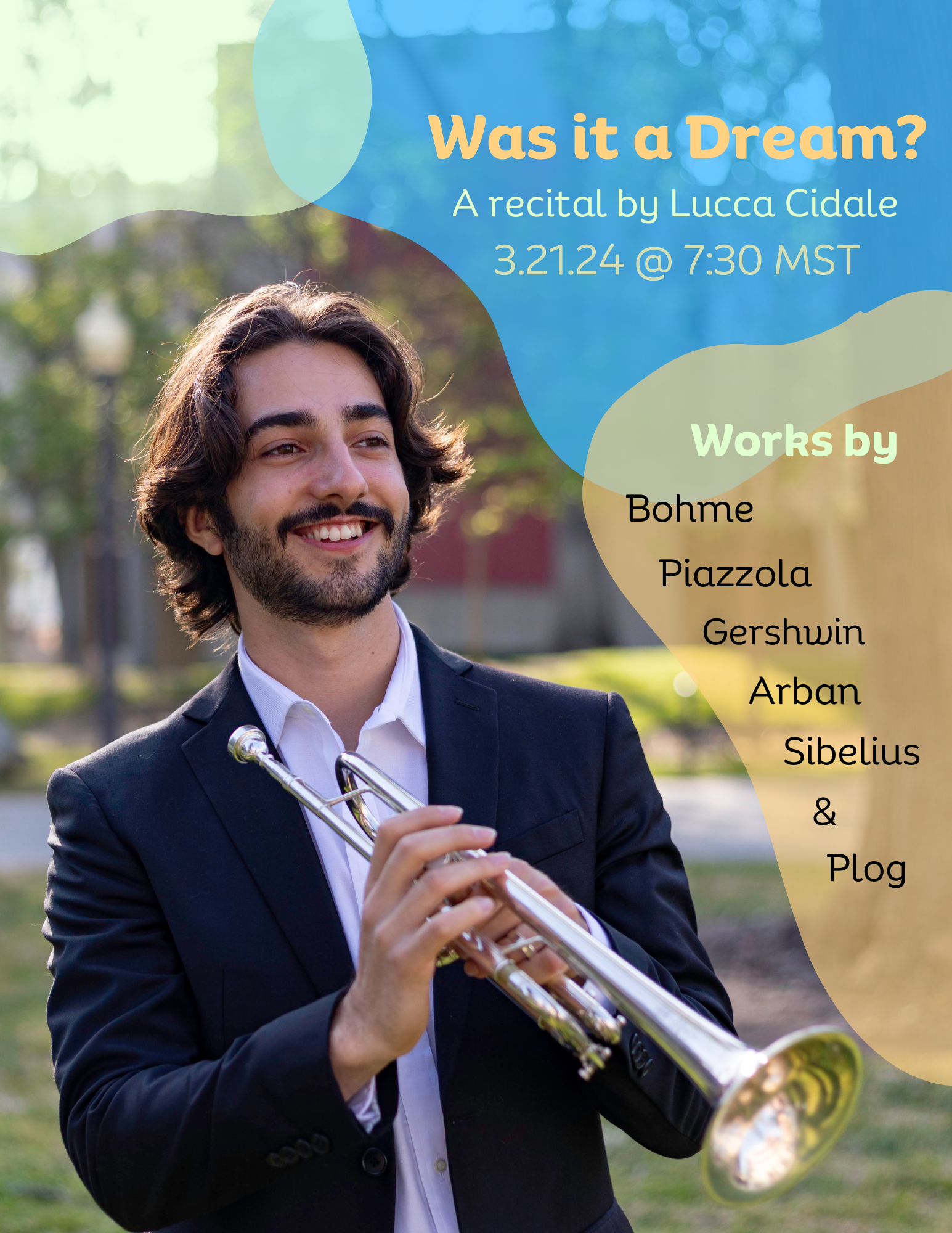 Program poster for my first recital in Colorado